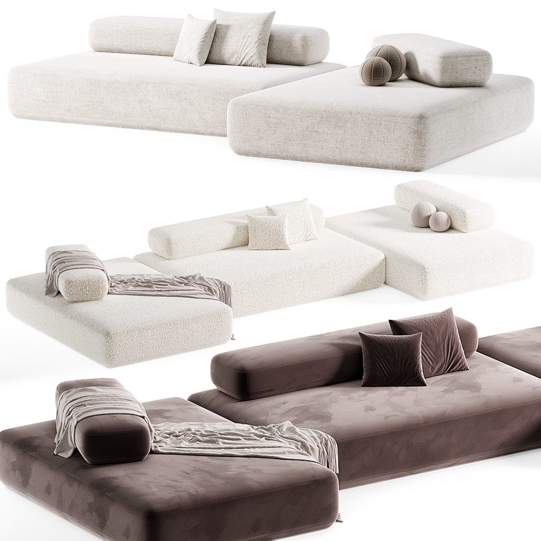 Composition Sofa Modular Sofa 3D Model for Corona | CGMood