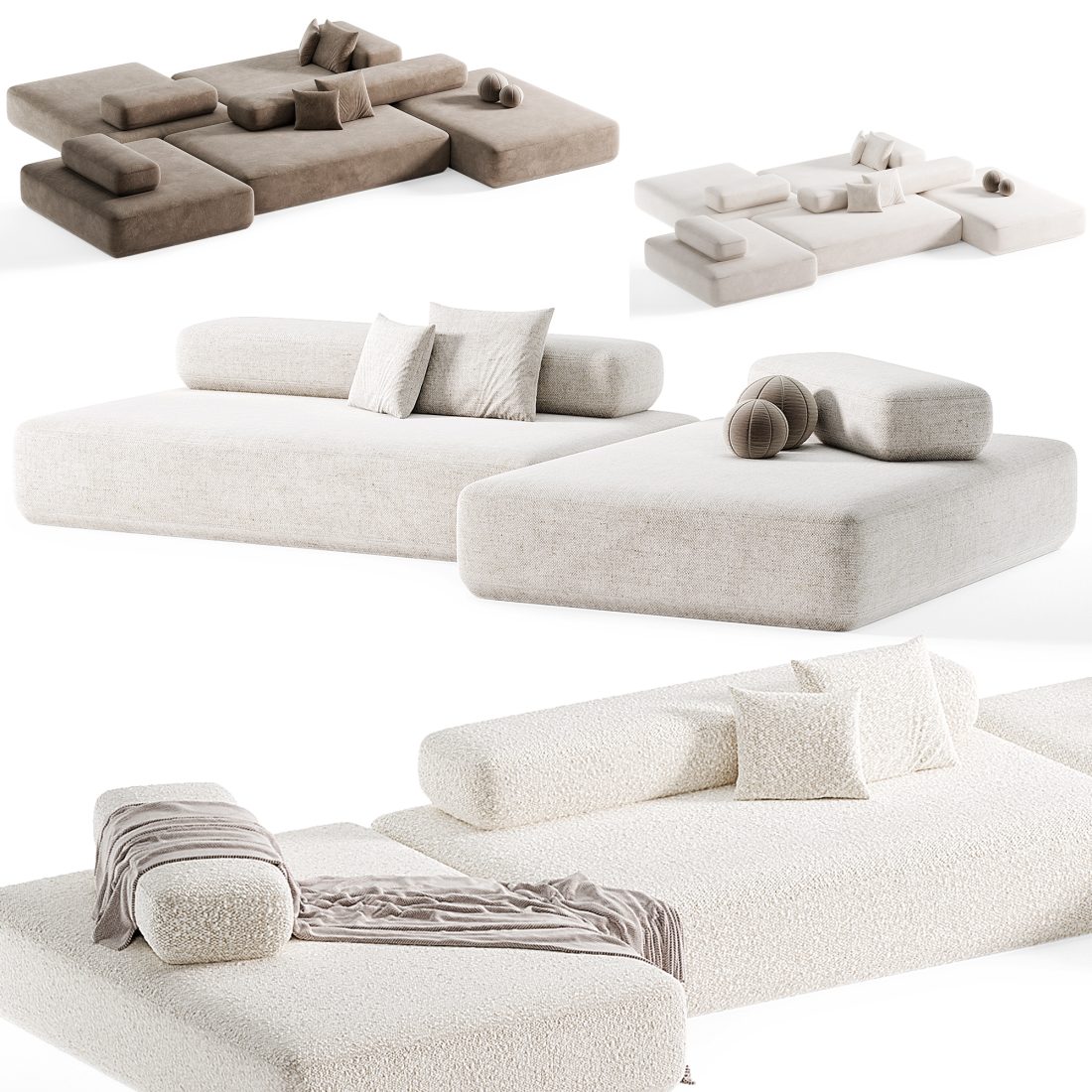 Composition Sofa Modular Sofa 3D Model for Corona | CGMood