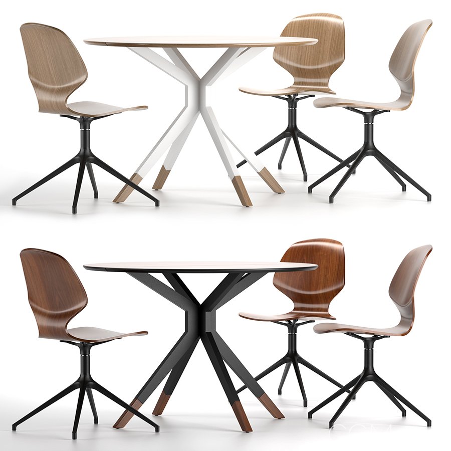 Boconcept - Florence Chair + Billund Table - 3D Model for Corona