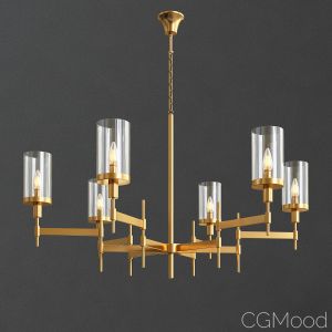 Contemporary Chandelier With Glass Shades