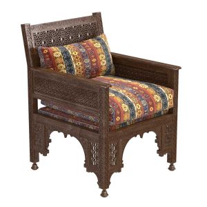 Syrian Inlaid Wooden Chair