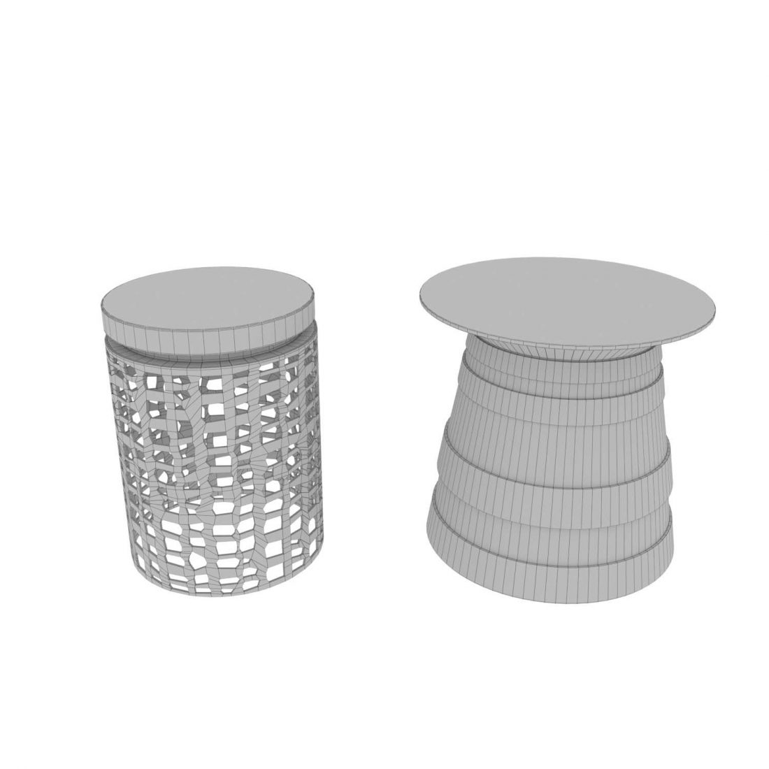 2 Rare Side Tables 3D Model for Corona | CGMood