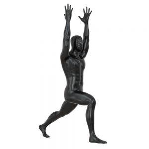 A Male Mannequin Stands In A Yoga Pose 128