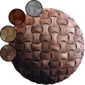 Wooden 3d Panel 03 Abcd | Pbr | 4k