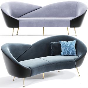 Wing Curved Sofa In Gray