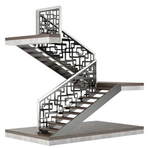 Staircase With Laser Cut Metal Balustrade Panels