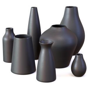 Pure Black Ceramic Vases