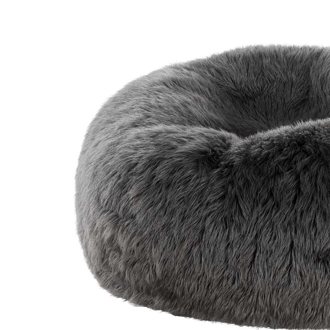 Faux Fur Bean Bag In Solid Dune - 3D Model for VRay