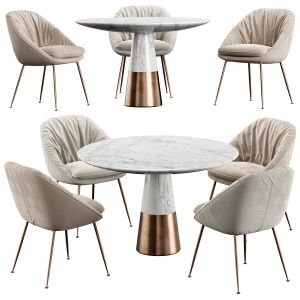 35355 Model Chair Vex Marble Table