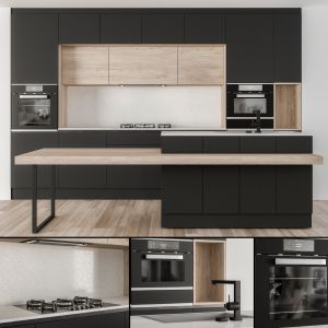 Kitchen Modern - Black And Wood 33