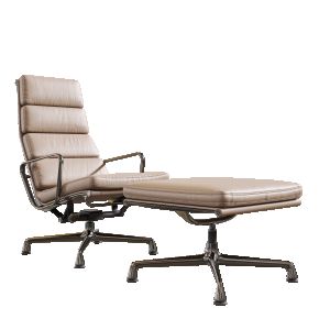 Vitra Eames Soft Pad Chair EA 222 and Foot Stool