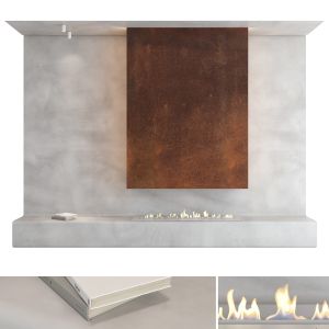 Decorative Wall With Fireplace Set 23