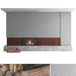 Decorative Wall With Fireplace Set 26