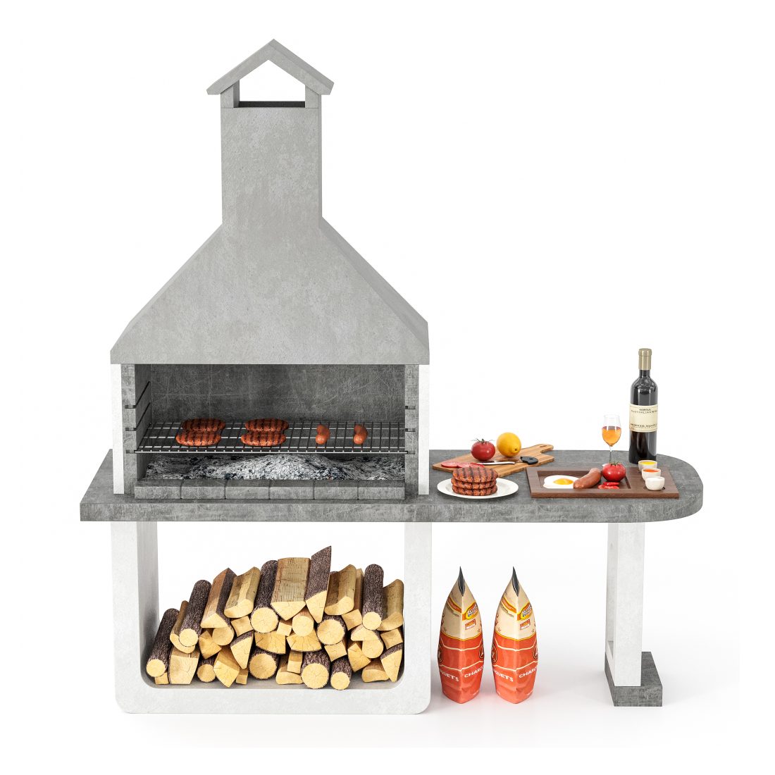 Barbecue 23 - 3D Model for VRay, Corona