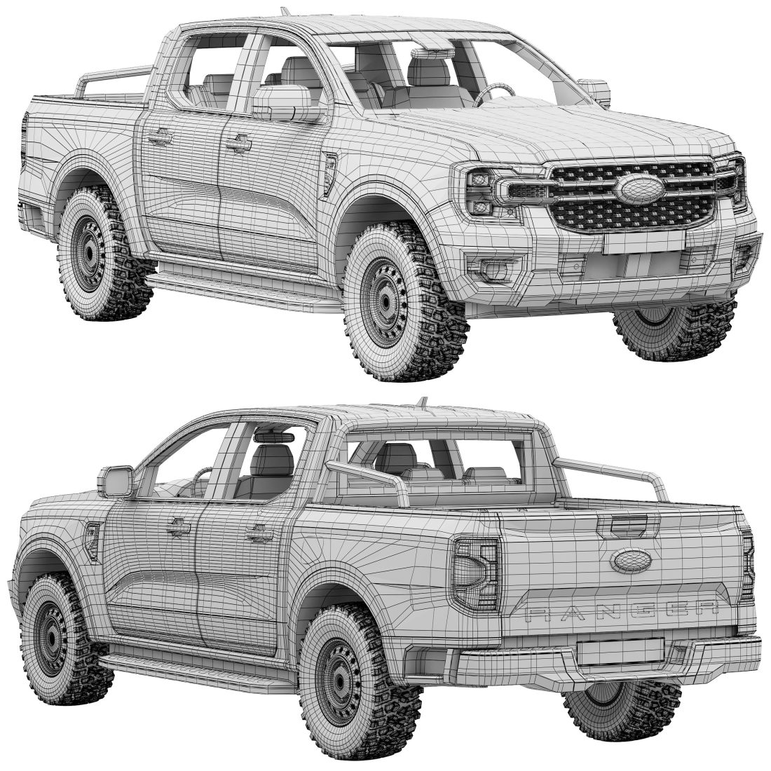 Ford Ranger XLT 2023 3D Model for Corona | CGMood