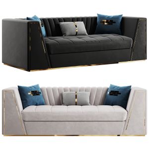 Modular Velvet Sofa Deep Gray Tufted Upholstery Mo