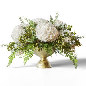 Flower Set 052 White Hydrangea And Olive