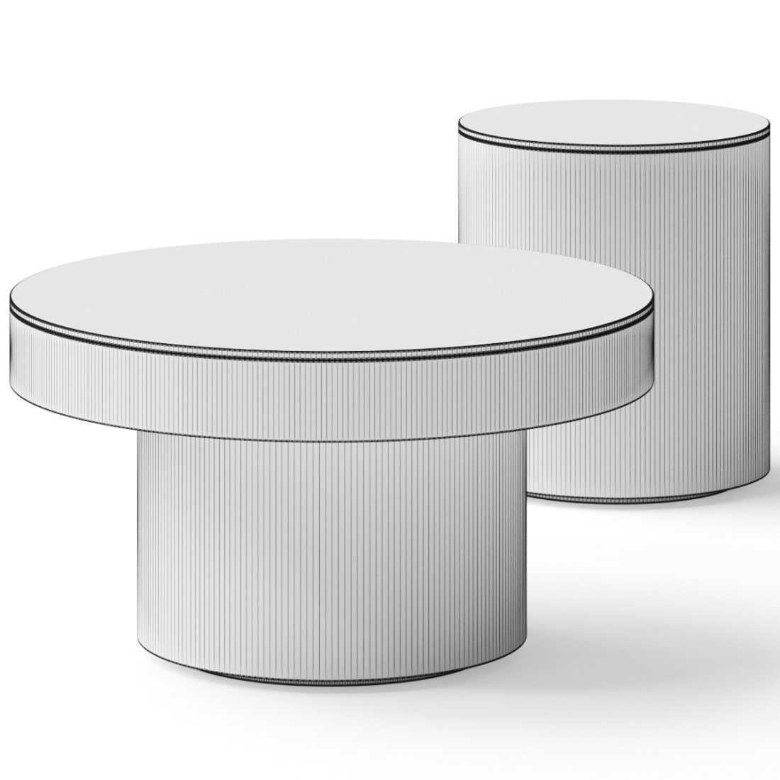 West Elm Volume Round Pedestal Coffee Table - 3D Model for VRay, Corona