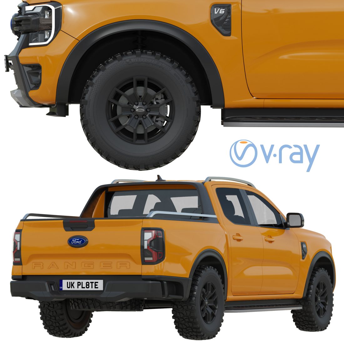 Ford Ranger Wildtrak 2023 3D Model for VRay | CGMood