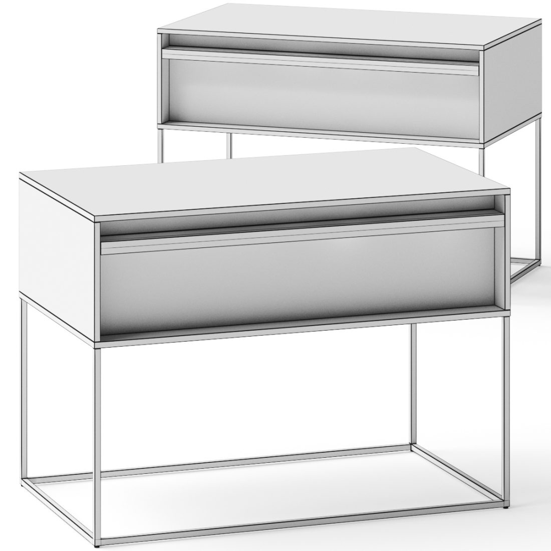 Blu Dot Rule Nightstand Bedside Table 3D Model For VRay Corona