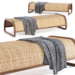 Eliza Rattan Lounge Bench by Bpoint Design