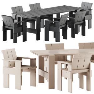 Weekday Table L230 And Crate Outdoor Chair By Hay