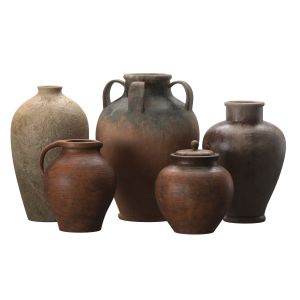 Artisan Clay Vases Set 4