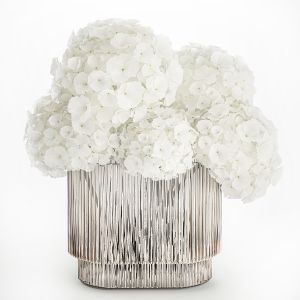 Small Bouquet Of White Hydrangea Flowers In A Vase