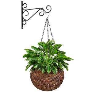 Hanging Basket Flowerpot Rattan Pot With Decorativ