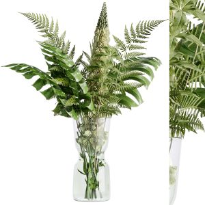 Plant Bouquet Inserted Into Glass Vase 03