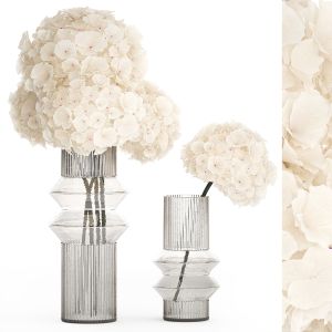 Solemn Bouquet Of White Flowers Vase Hydrangea