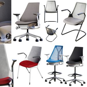4 HermanMiller Sayl Chair Collection | PBR | HQ