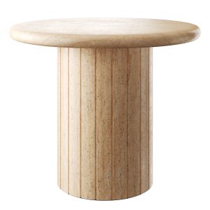 Fuoli Round Travertine Side Table
