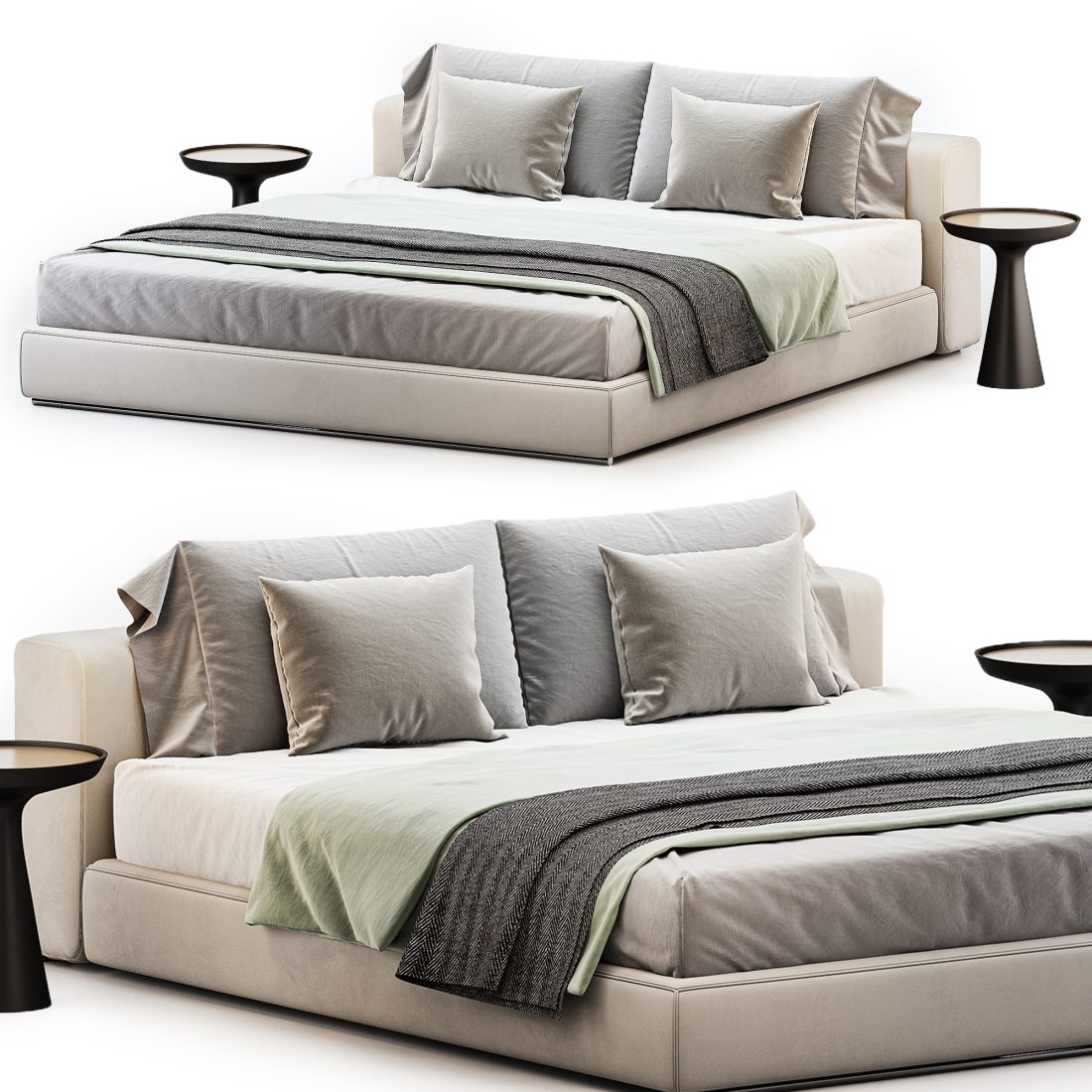 Groundpiece Bed By Flexform 3D Model for Corona | CGMood