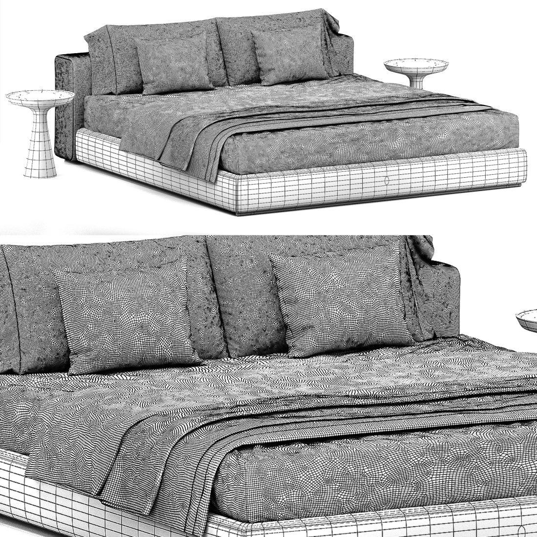 Groundpiece Bed By Flexform 3D Model for Corona | CGMood
