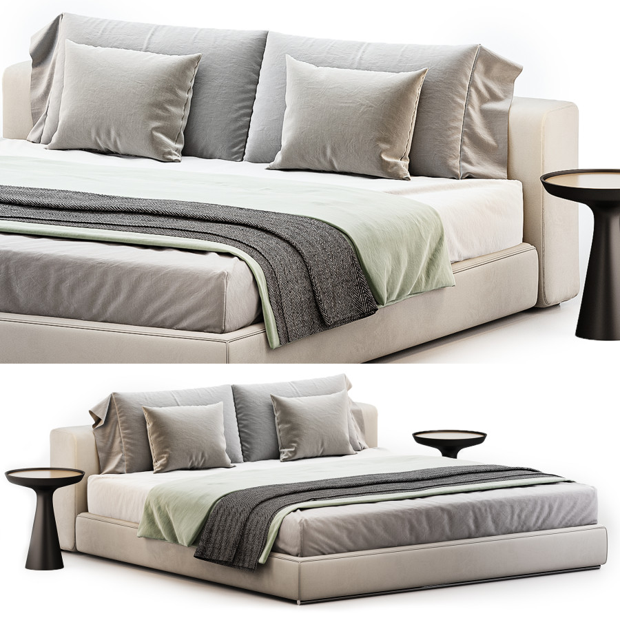 Groundpiece Bed By Flexform 3D Model for Corona | CGMood