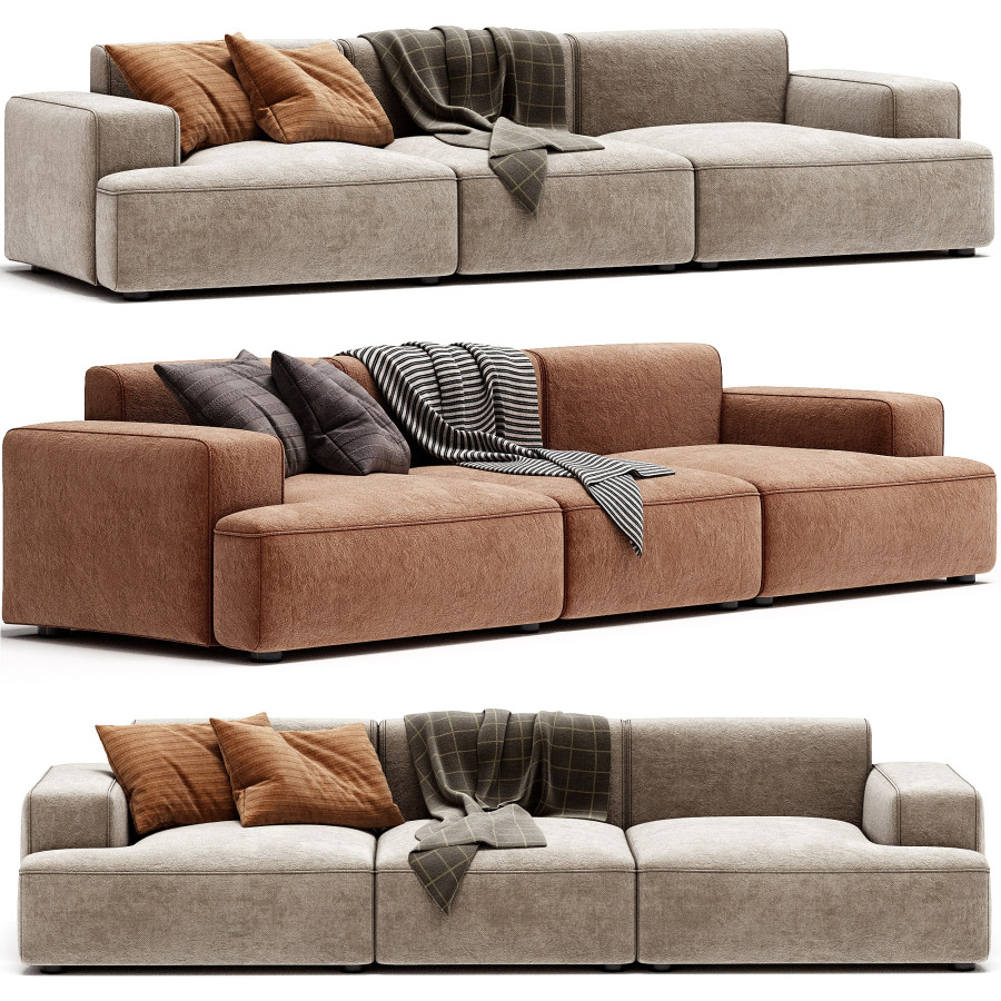 DOMO. Collection Divano Berlin, Classico Divano A 3 Posti, Con