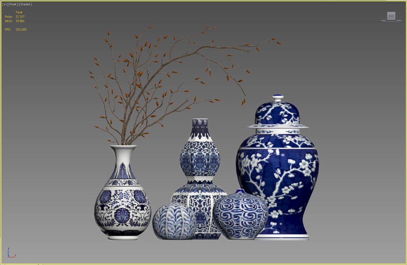 Vases Set 02 3D Model for VRay, Corona | CGMood
