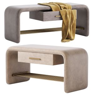 Glam Rectangular Entryway Bench With 1-drawer And