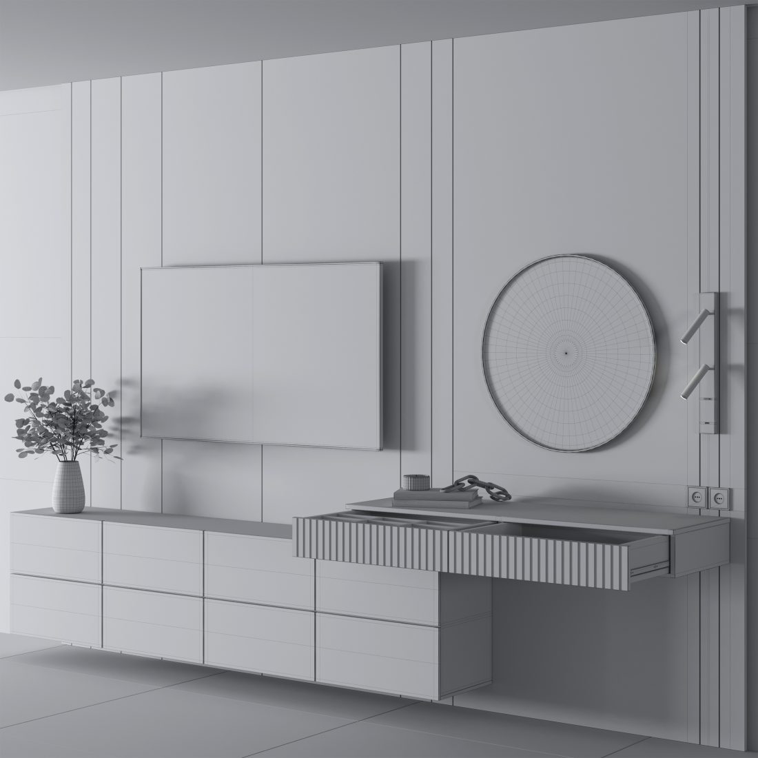 Bedroom Furniture Composition 09 3D Model for Corona | CGMood