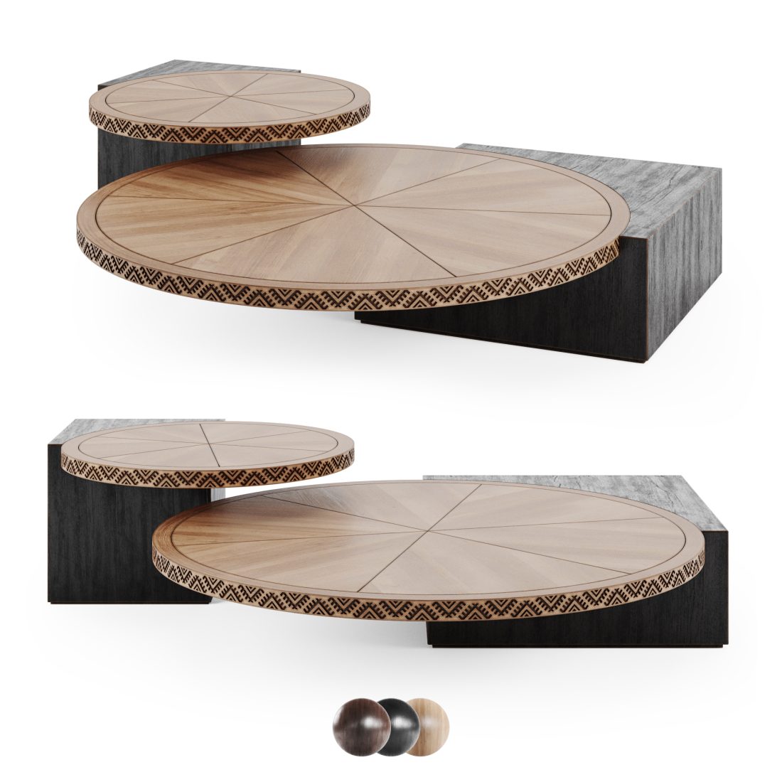 Ethno Rivne Coffee Tables 3D Model for Corona | CGMood