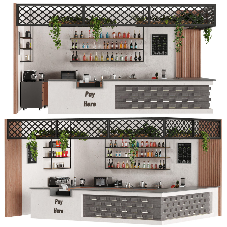 Bar 30 Corner Bar 3D Model for Corona | CGMood