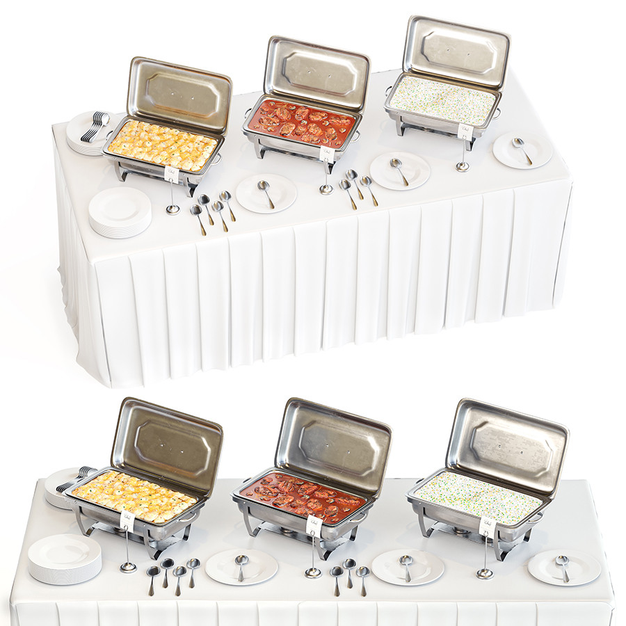 Buffet Model Open Buffet Set 02 3D Model for VRay, Corona | CGMood