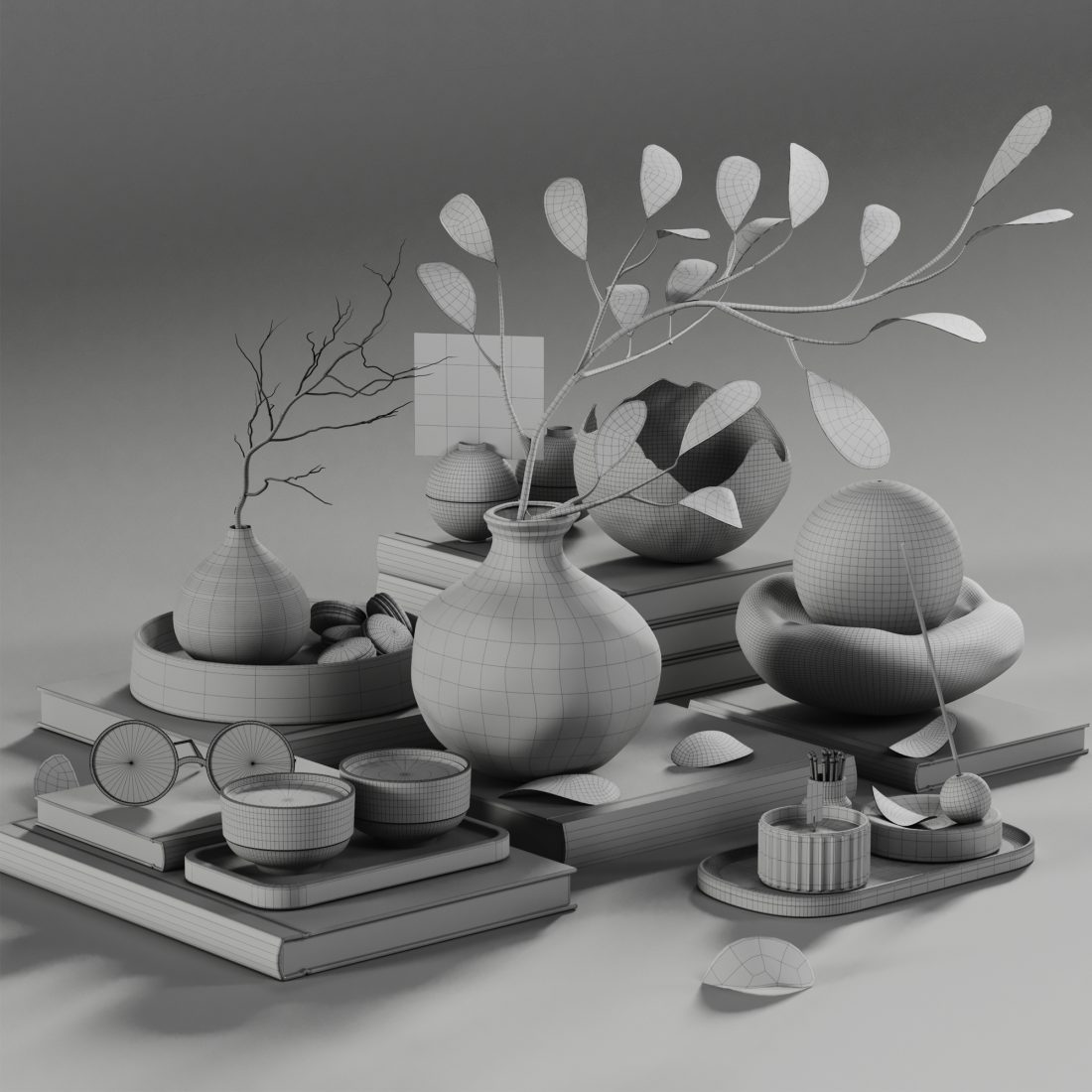 Decorative Set 22 - 3D Model for Corona