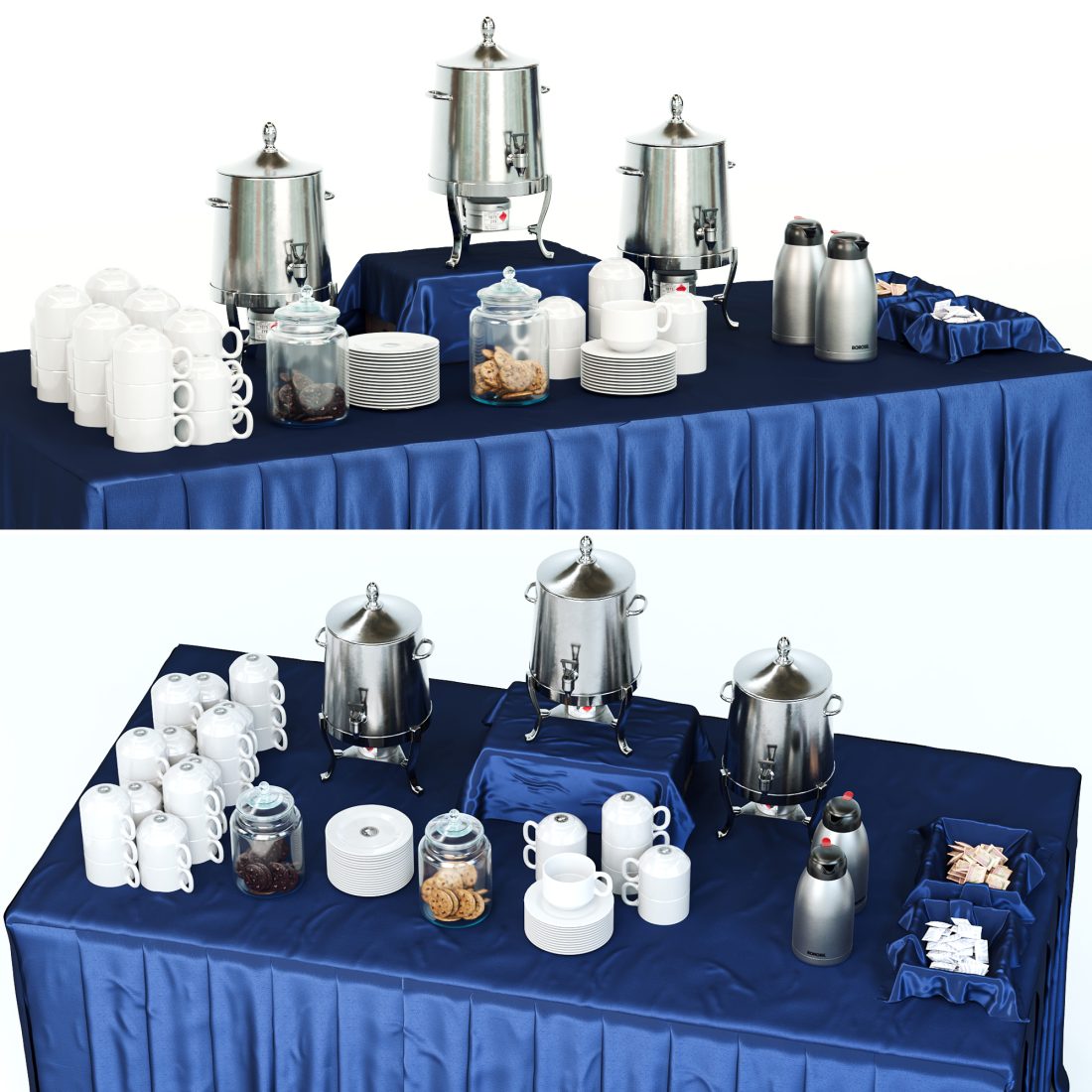 Open Buffet Set 02 - 3D Model for VRay, Corona