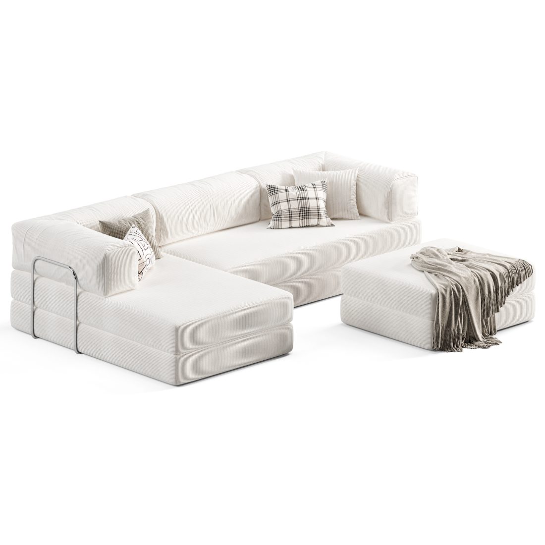 Frameless Teddy Modular Corner Sofa 3D Model for VRay, Corona | CGMood
