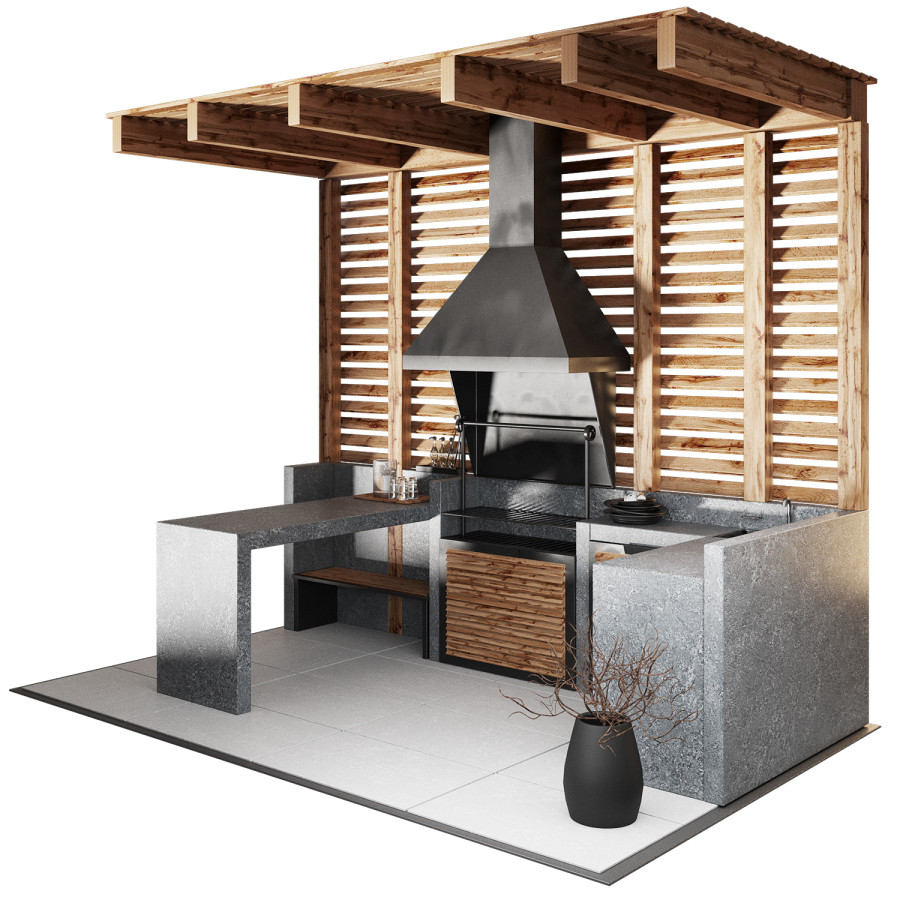 3d Model Of The Barbecue Area by RoutArt