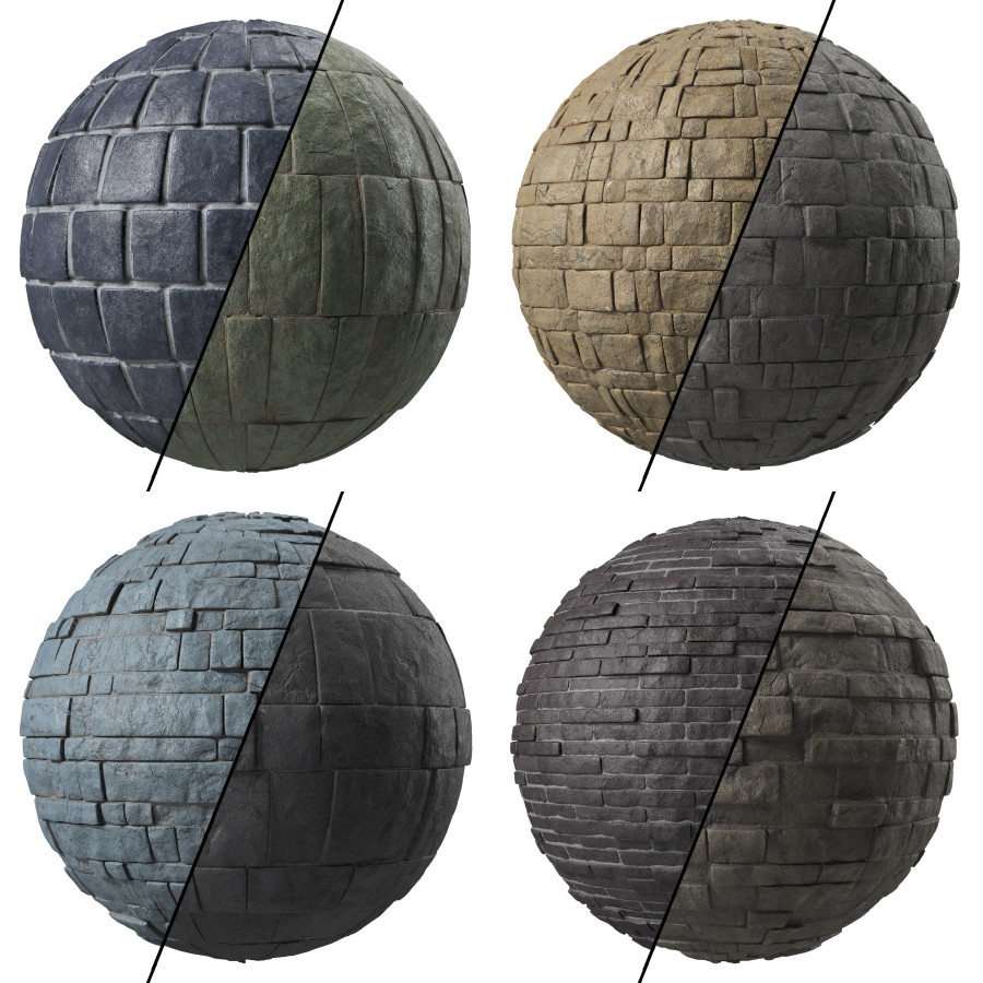 D314-2 Decorative Slat Stone wall - Sbsar Pbr 4k Seamless by Hemase