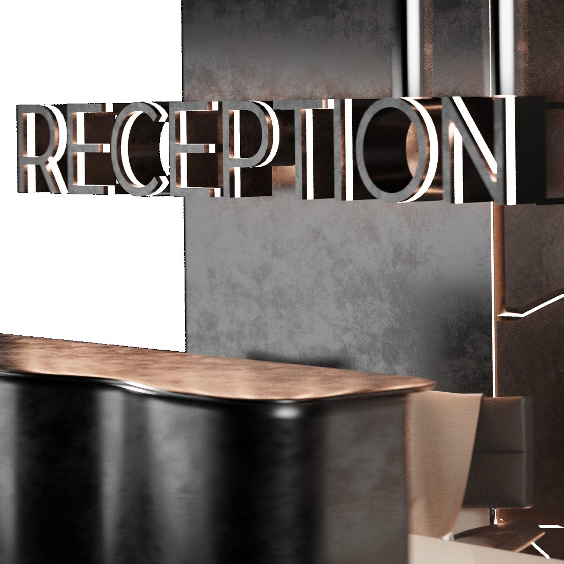 Reception Ferrous Metals 3D Model for VRay, Corona | CGMood