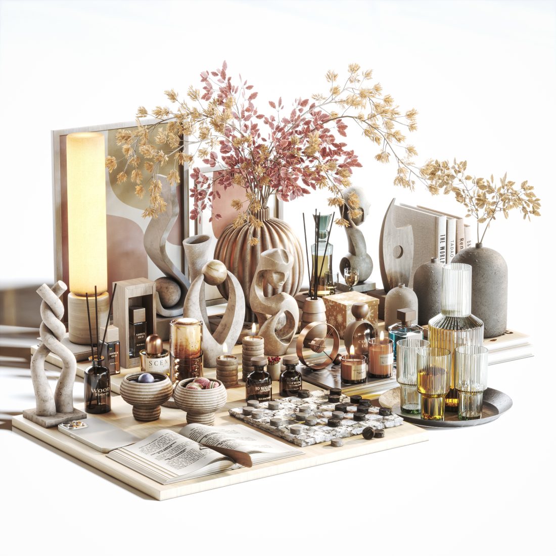 Decorative Set 33 3D Model for VRay, Corona | CGMood